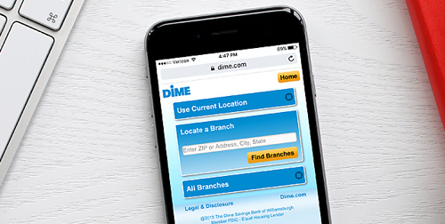 Dime mobile branch locator